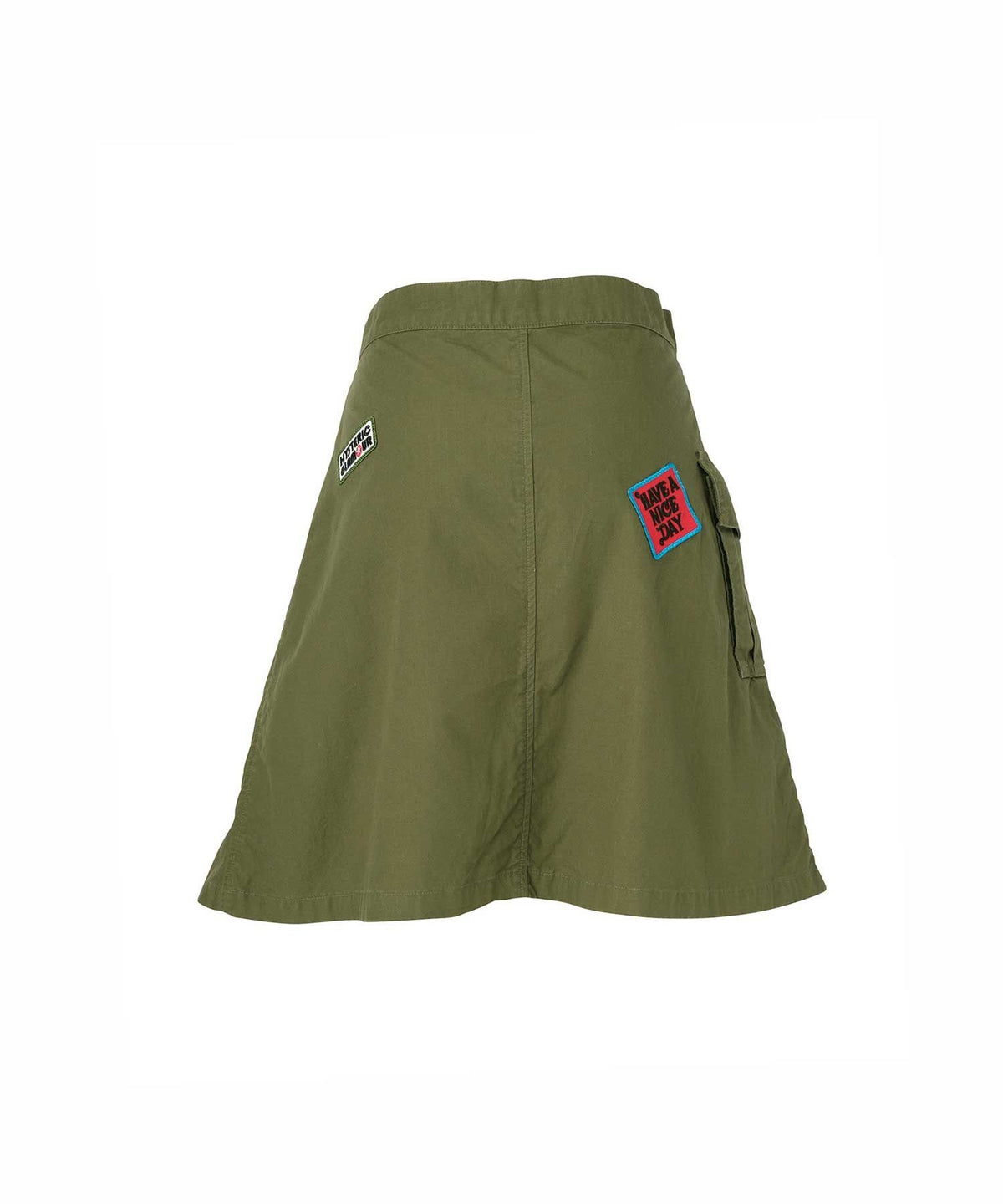 Military Pleated Wrap Skirt
