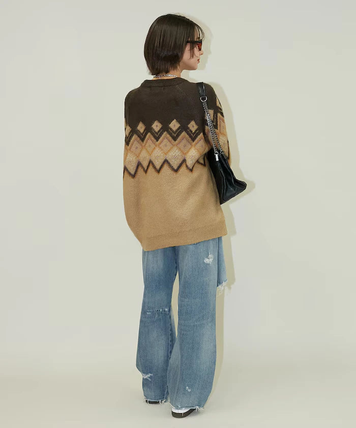 Jacquard Mohair Touch Knit Pullover Limited Edition