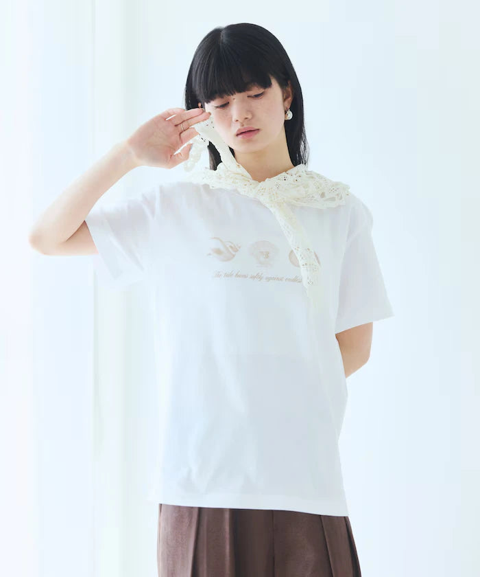 Comfortable Shell Print Crew Neck T-Shirt