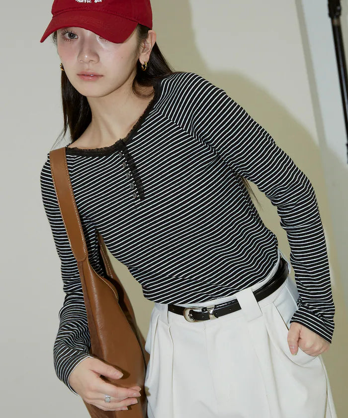 Lace Insert Long Sleeve T-Shirt