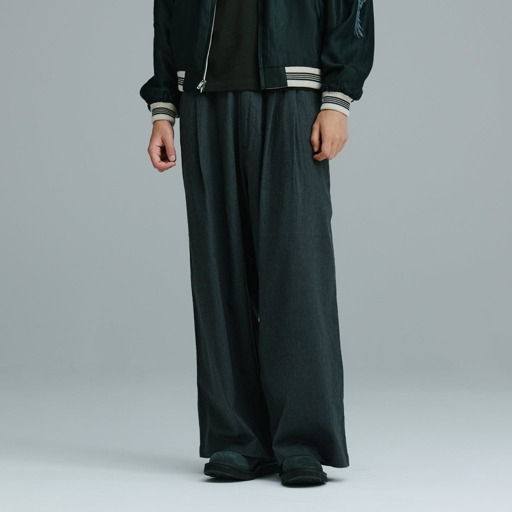 Cotton Silk Nel 2Tuck Easy Wide Pants