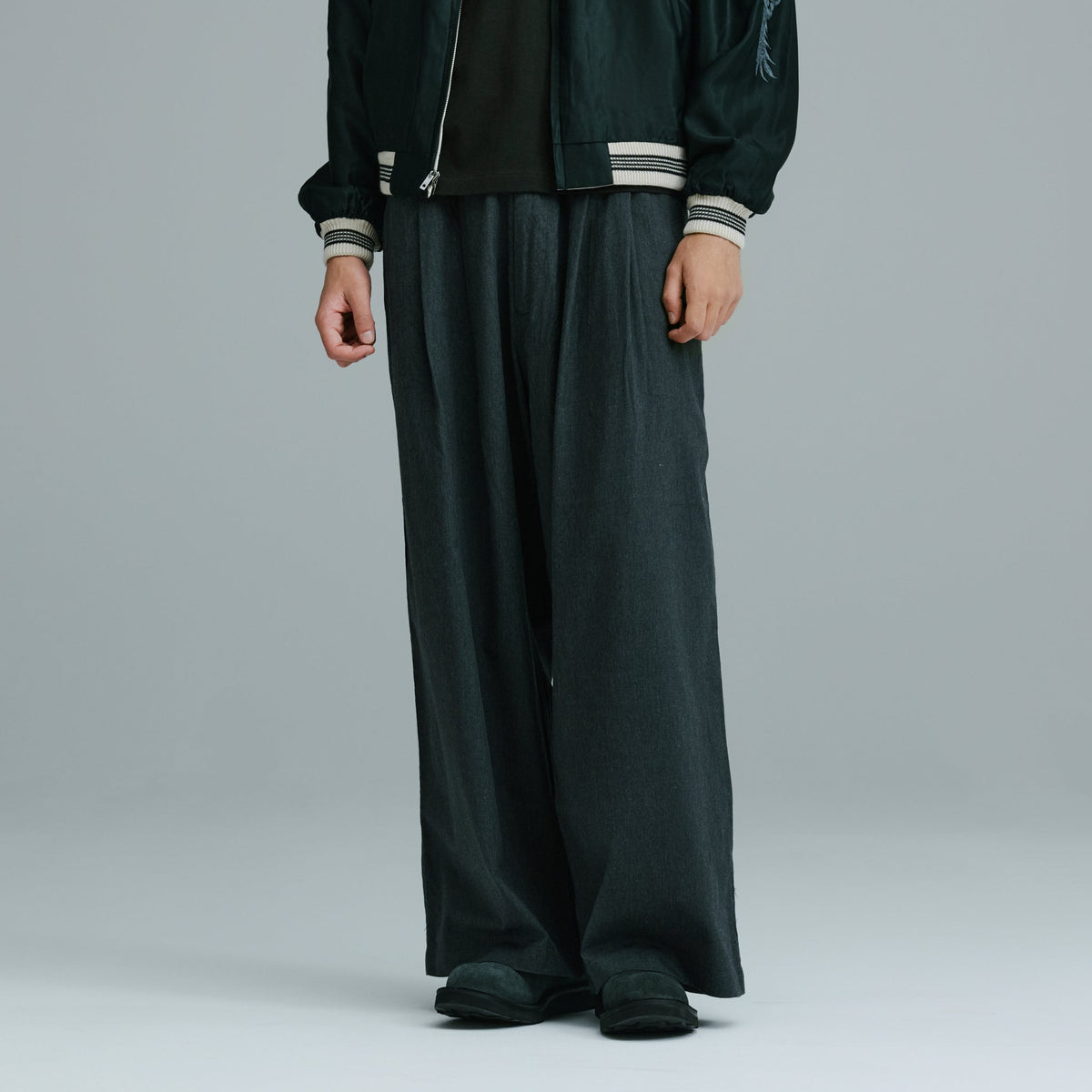 Cotton Silk Nel 2Tuck Easy Wide Pants