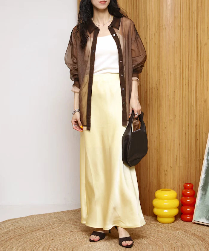 Tulle Layered Bicolor Shirt [Limited Edition]