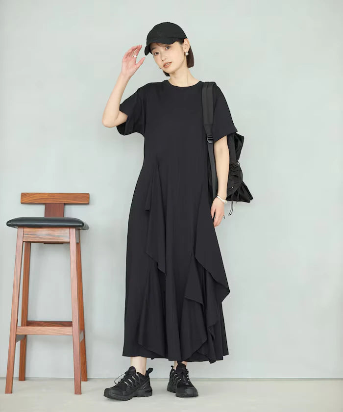 Organic Cotton Draped Flare Dress