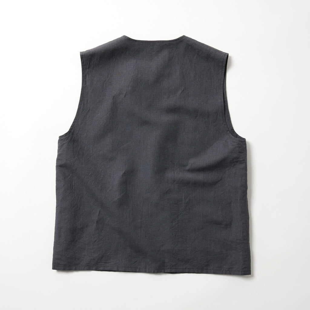 Linen Wool Tropical Crew Neck Vest