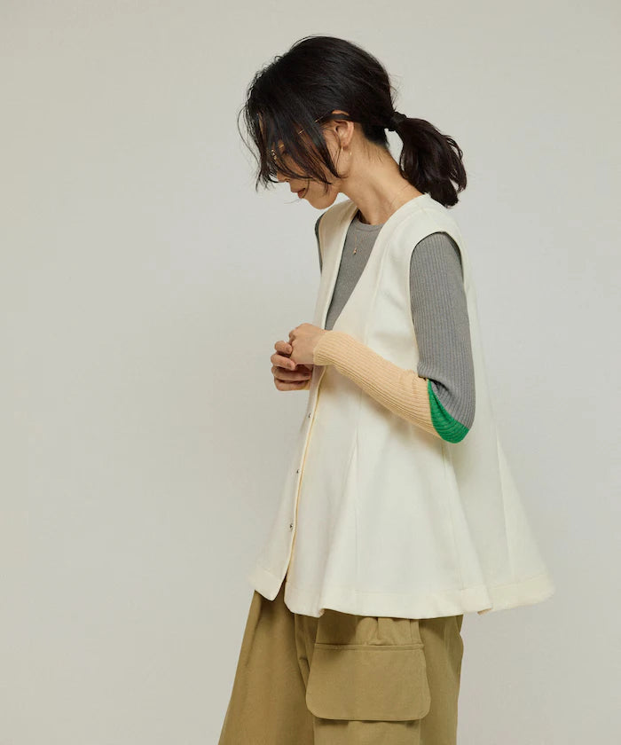 Peplum Silhouette V-Neck Gilet / Vest