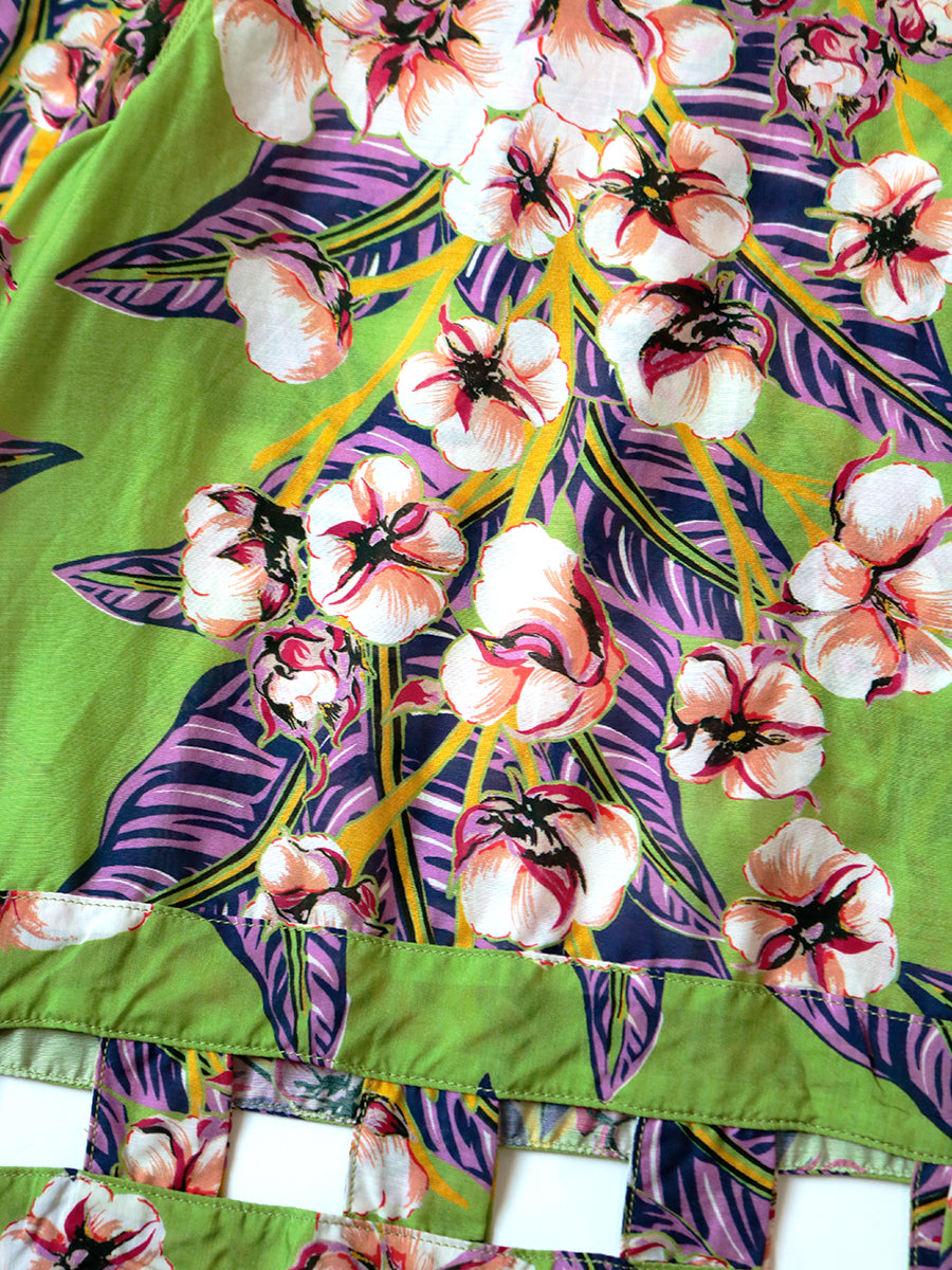 Silk Rayon Cotton Flower Pattern Windpe...