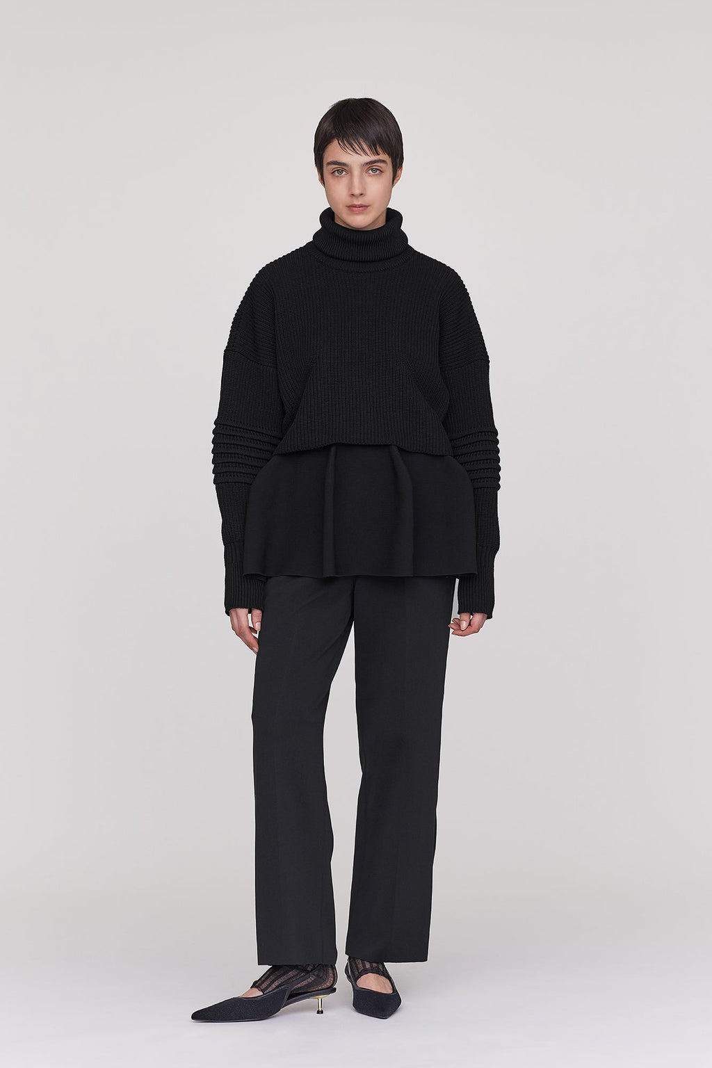 LOW GAUGE HIGHNECK CROPPED PULLOVER