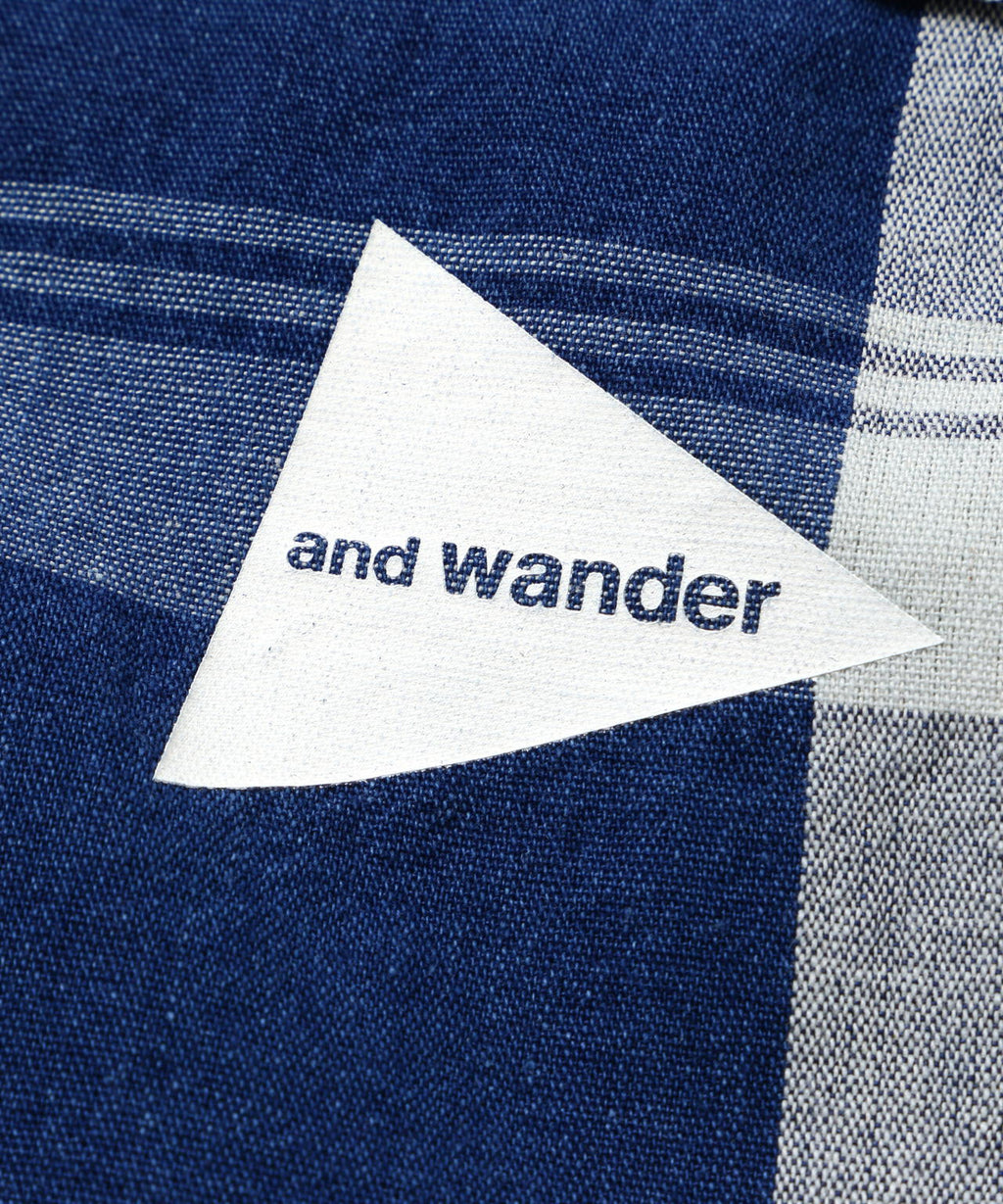 indigo check SS pullover (W)