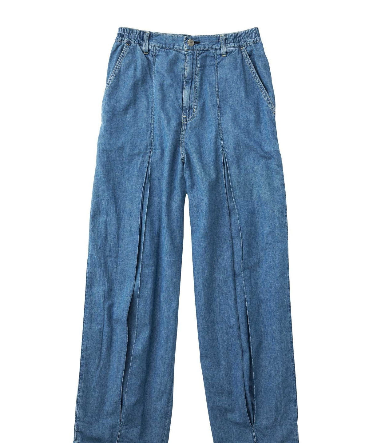 Cotton Linen Denim Tuck Pants