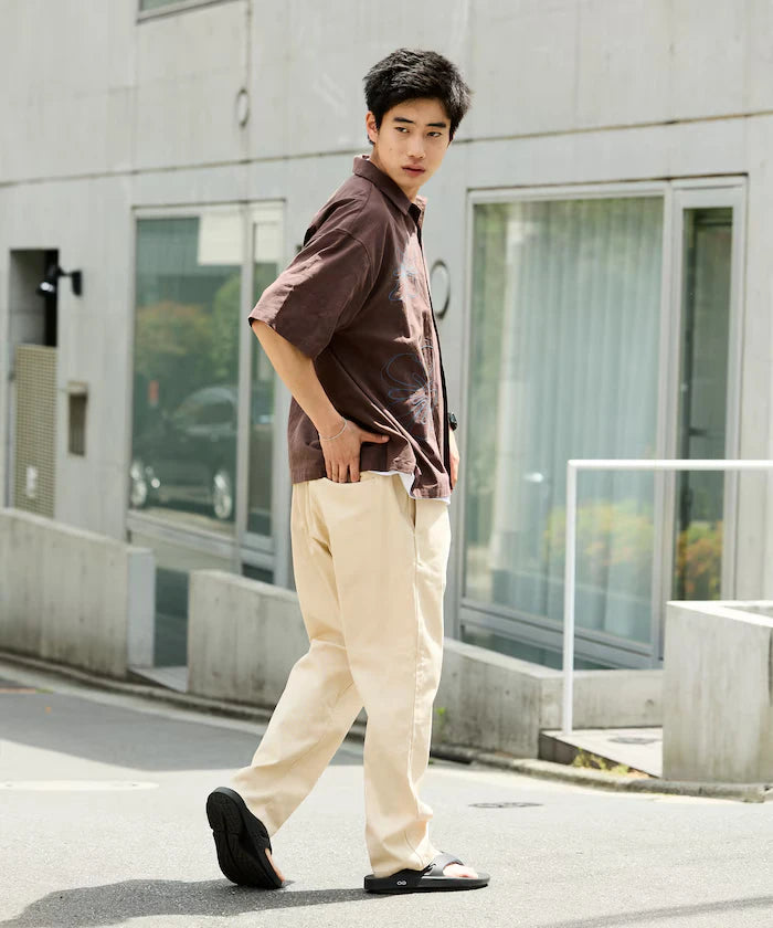 Relaxed Fit Floral Embroidered Short Sleeve Open Collar Shirt [Limited Edition]