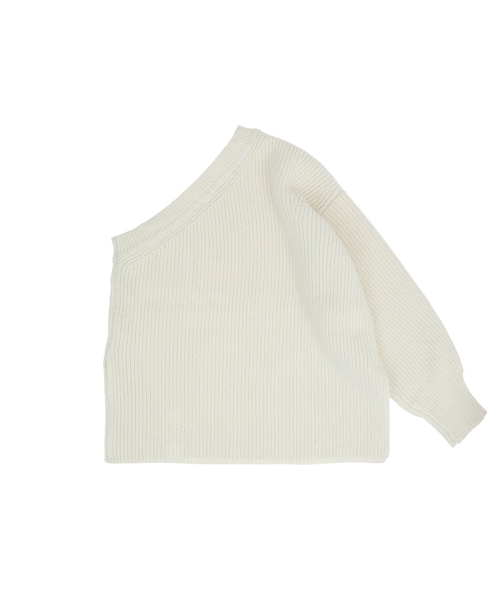 ONE SHOULDER WIDE KNIT TOPS