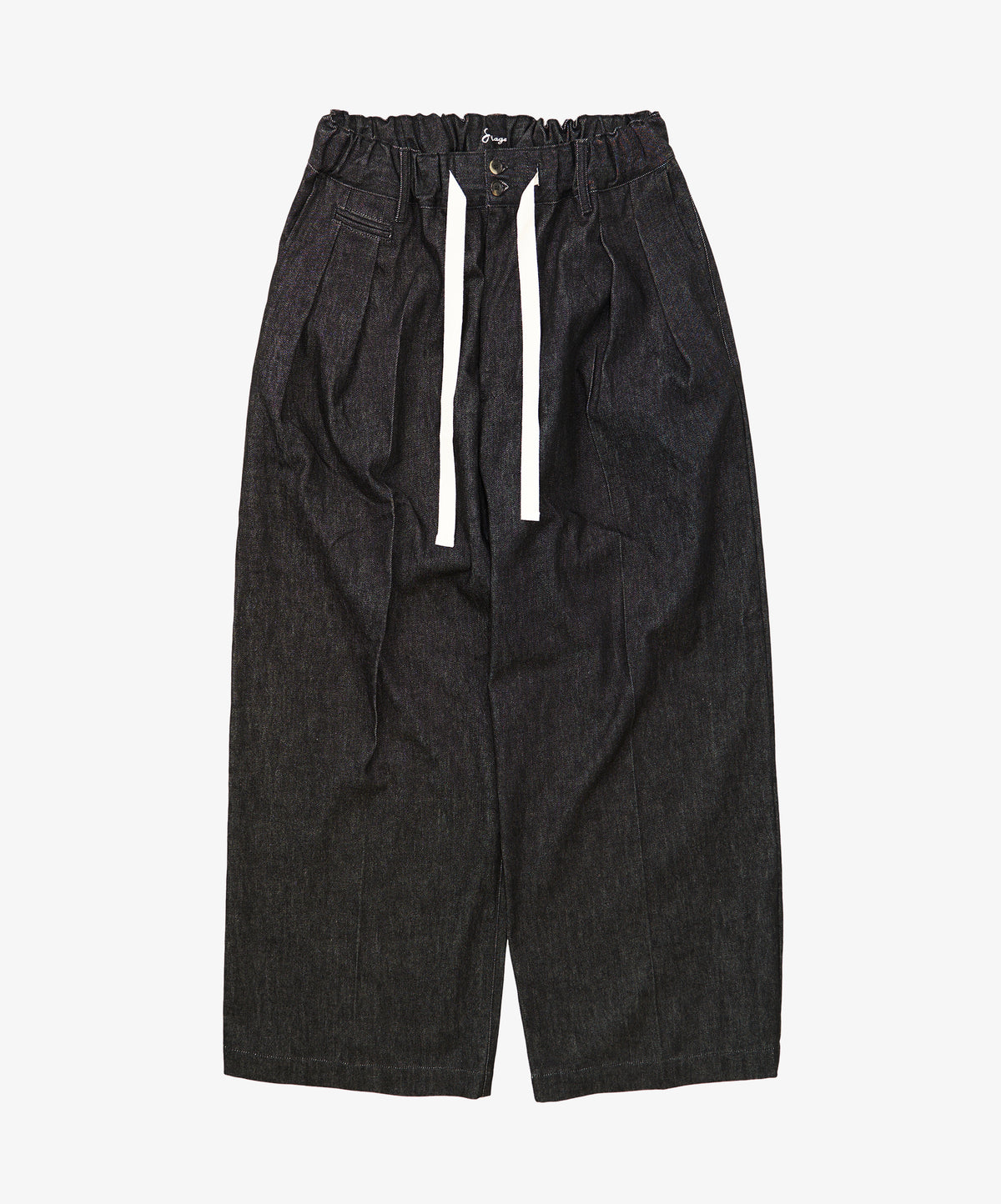 hakama pants black denim one wash