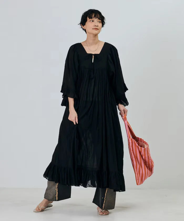 India Square Neck Frilled Dress