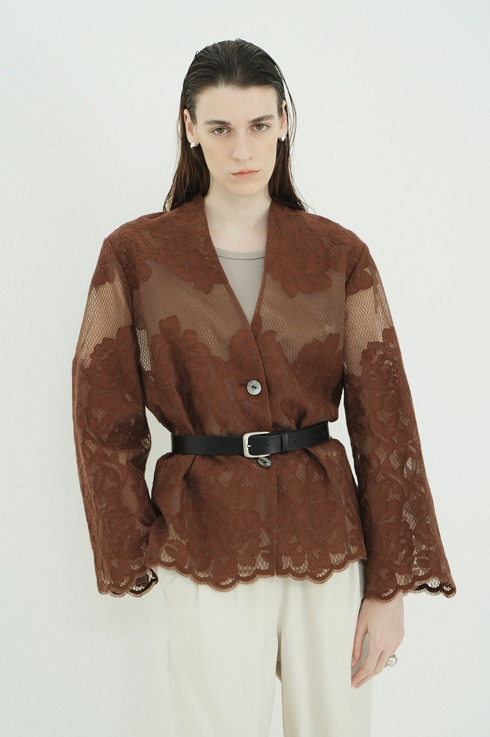 FLOWER LACE WIDE SHIRT JACKET
