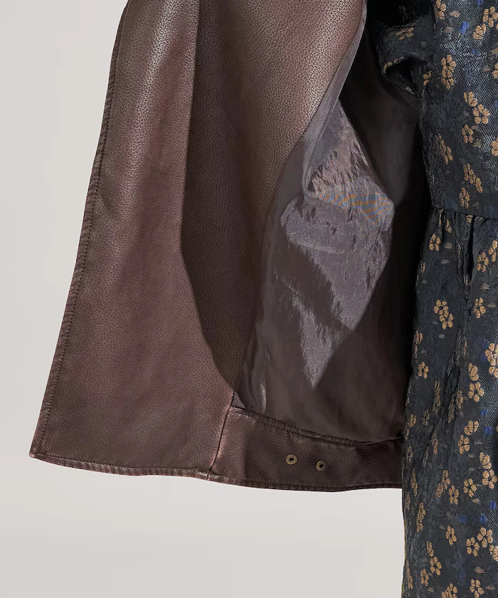 Vintage-Like Leather Double Riders Jacket