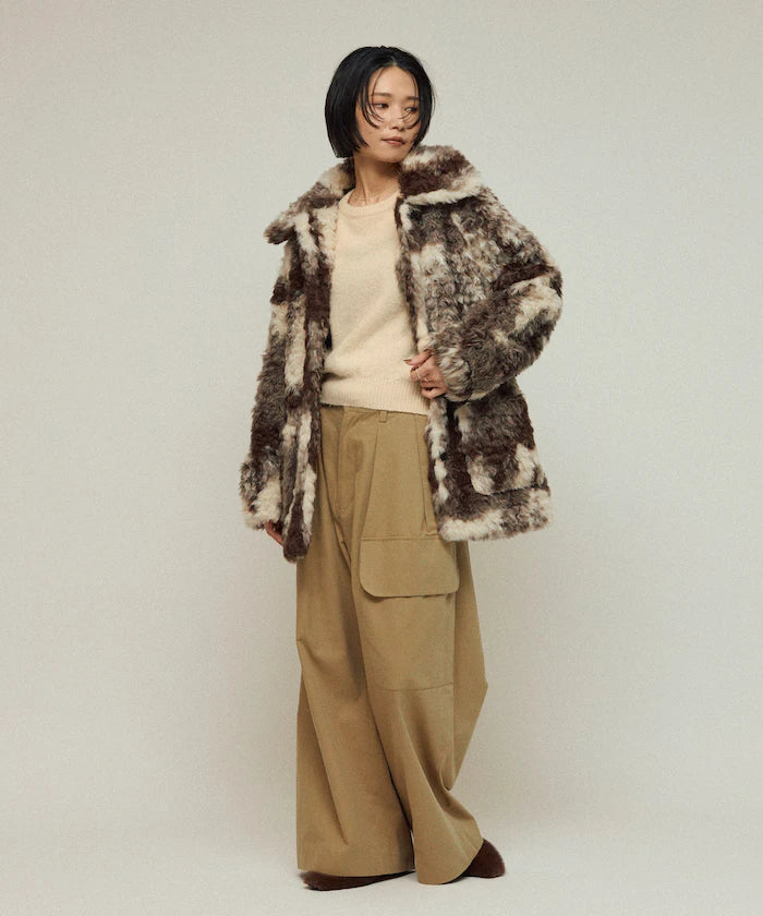 Fake Fur Mid-Length Coat / Fur Coat