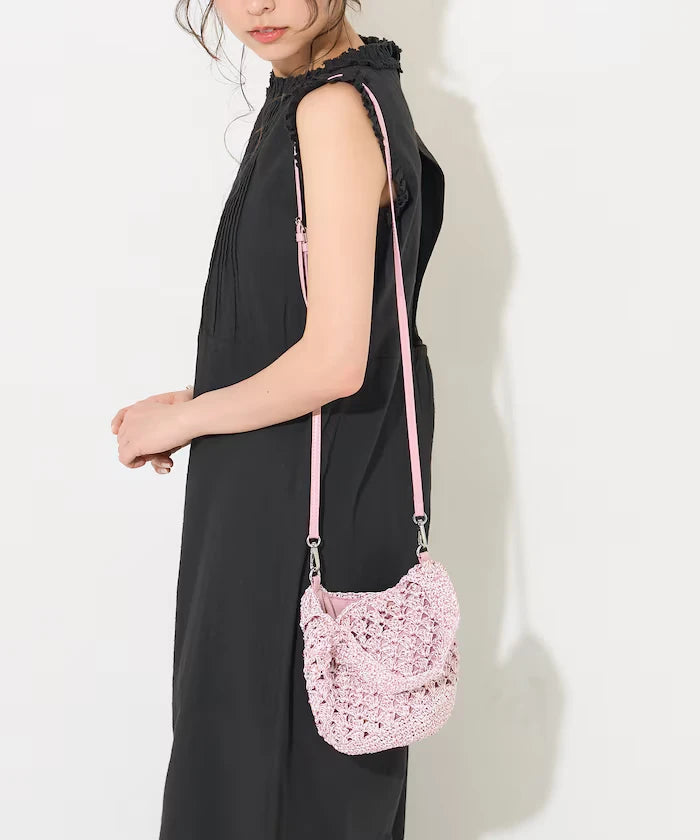Lurex Yarn Hand Knitted 2WAY Bag