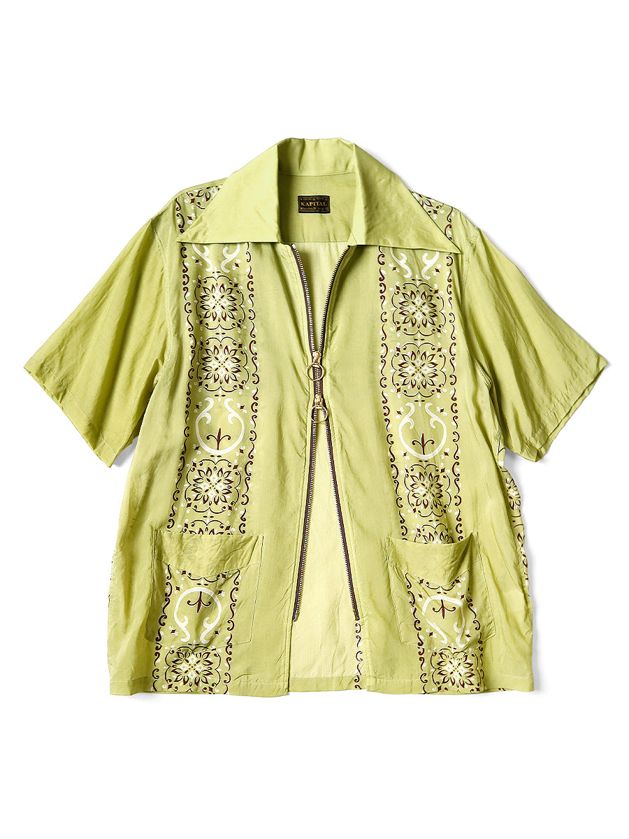 Silk Rayon Habanana Pattern Drizzle Cuba...