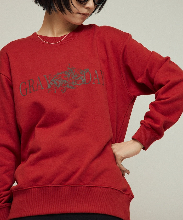 Organic Cotton Animal Logo Print Sweat / CAT / Relaxed Fit / French Terry Sweat