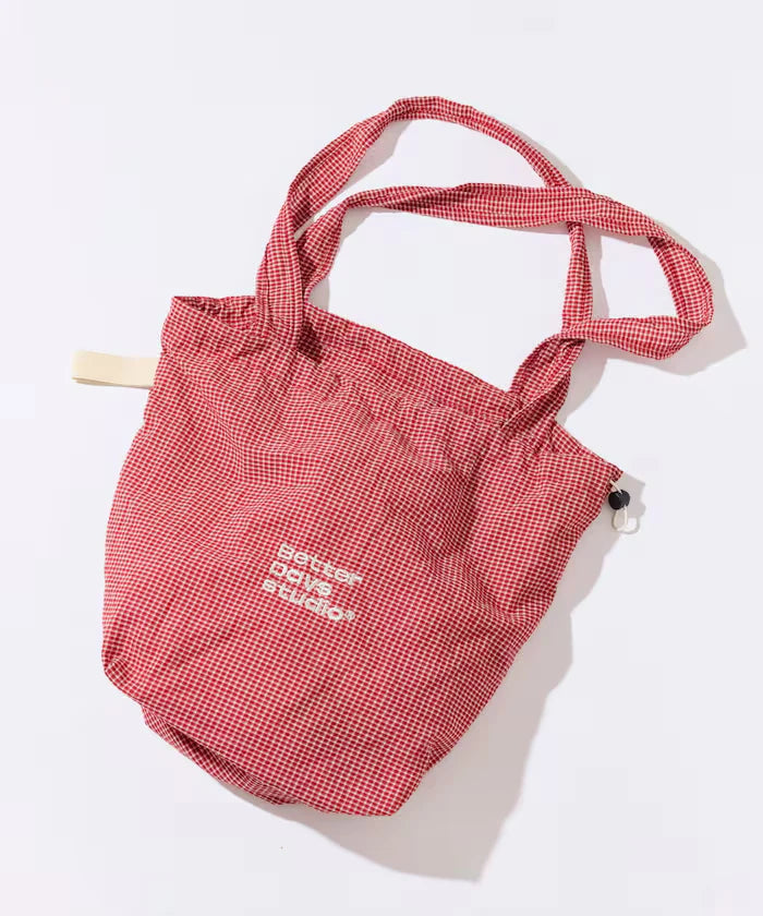 BetterDays Studio × FREAK'S STORE Drawstring Check Tote Bag