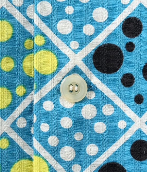 DOBBY COTTON OPEN SHIRT “SQUARE & DOT”
