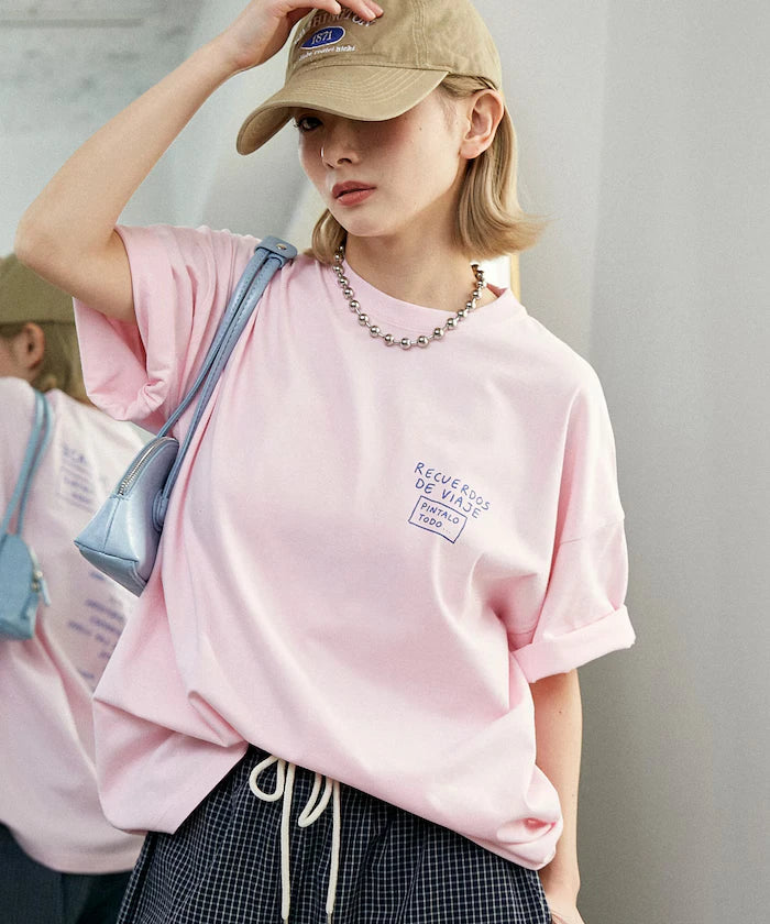 Love Pop Studio Travel Note Typography T-Shirt