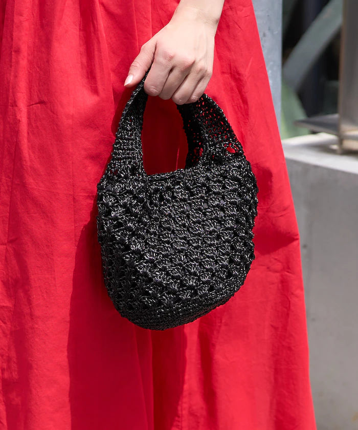 Lurex Yarn Hand Knitted 2WAY Bag