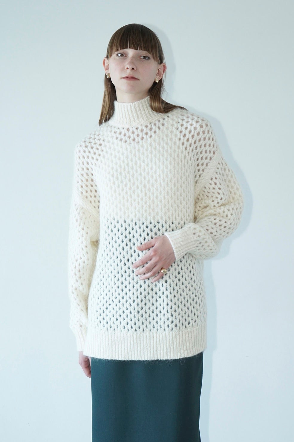 DOT MESH MOHAIR OVER KNIT TOPS