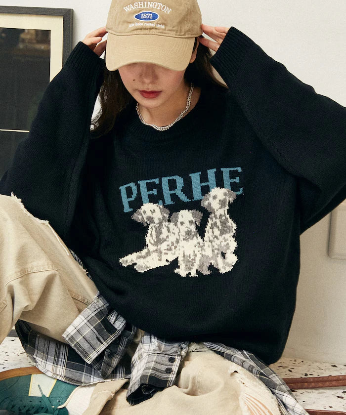 Dalmatian Dog Design Jacquard Knit Limited Edition