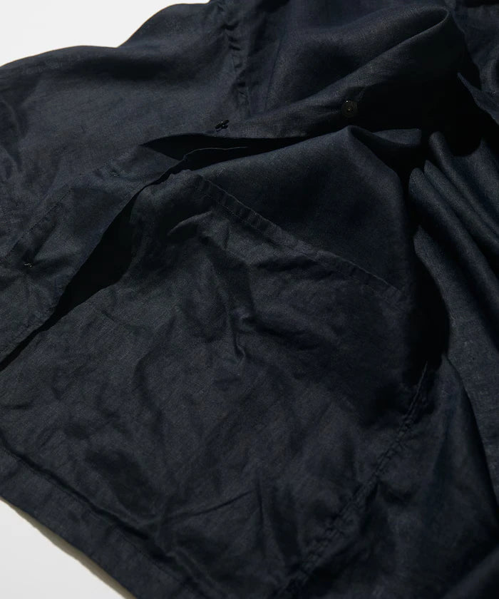 Linen Open Collar Short Sleeve Shirt