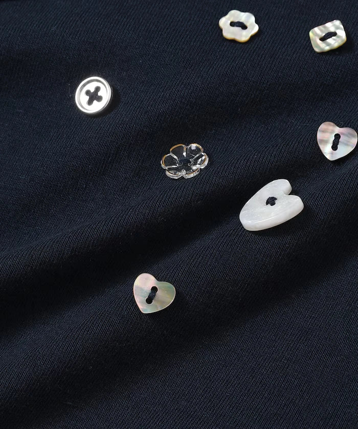 Many Button Cotton Modal Short Sleeve T-Shirt