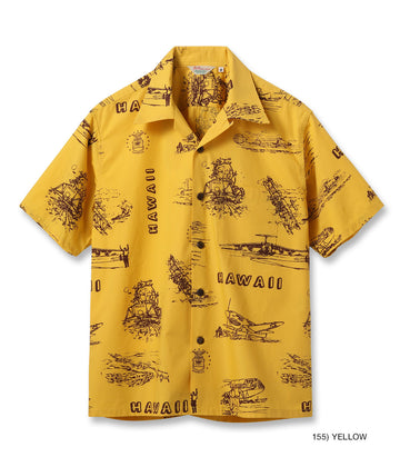 Cotton Broad Hawaiian Shirt "Island Aviation"