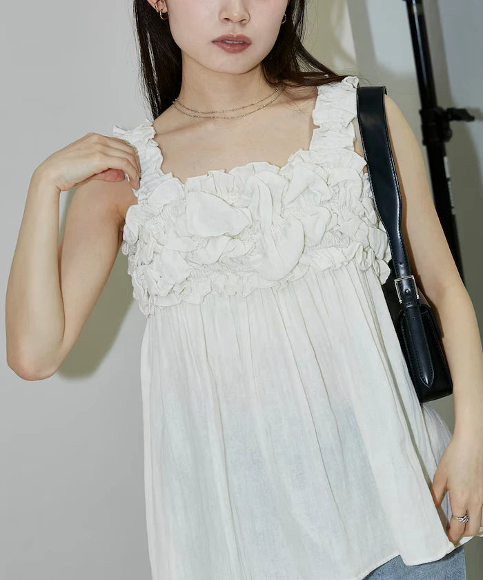 Double Gauze Gathered Camisole Blouse Limited Edition