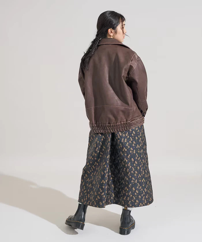 Vintage-Like Leather Double Riders Jacket