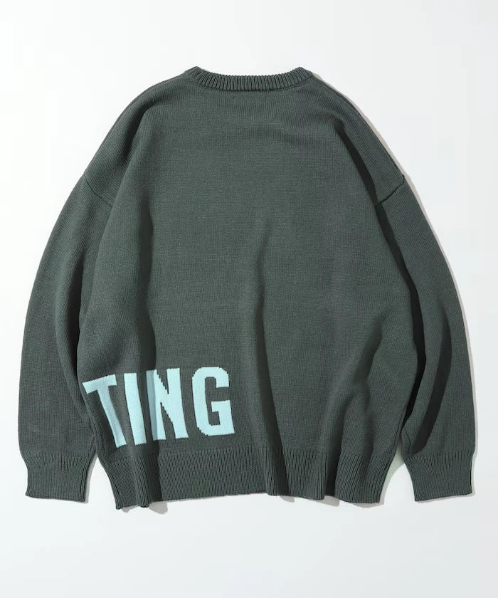 Sweat-like Lettered Knit / Jacquard Knit