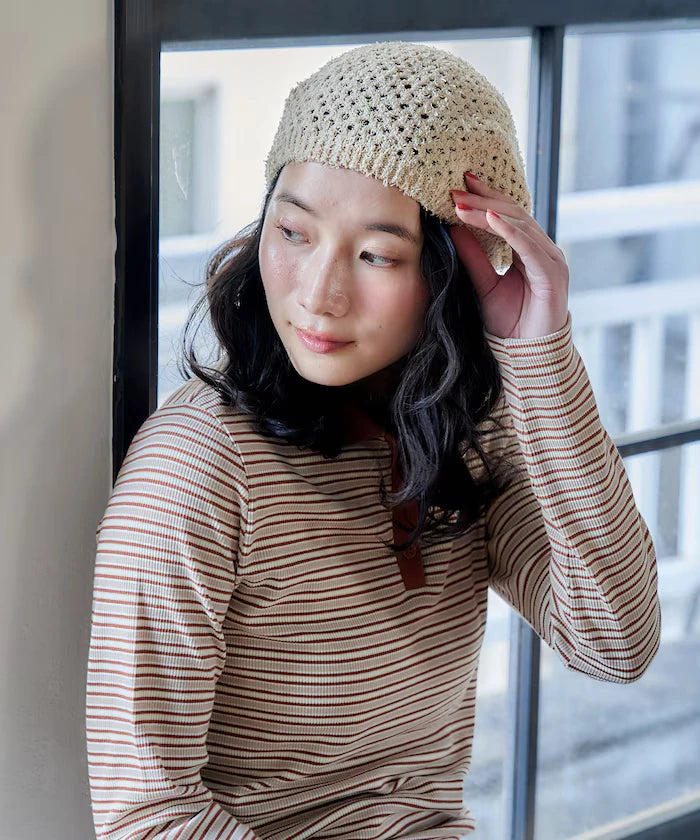 Lace Knit Beret Hat