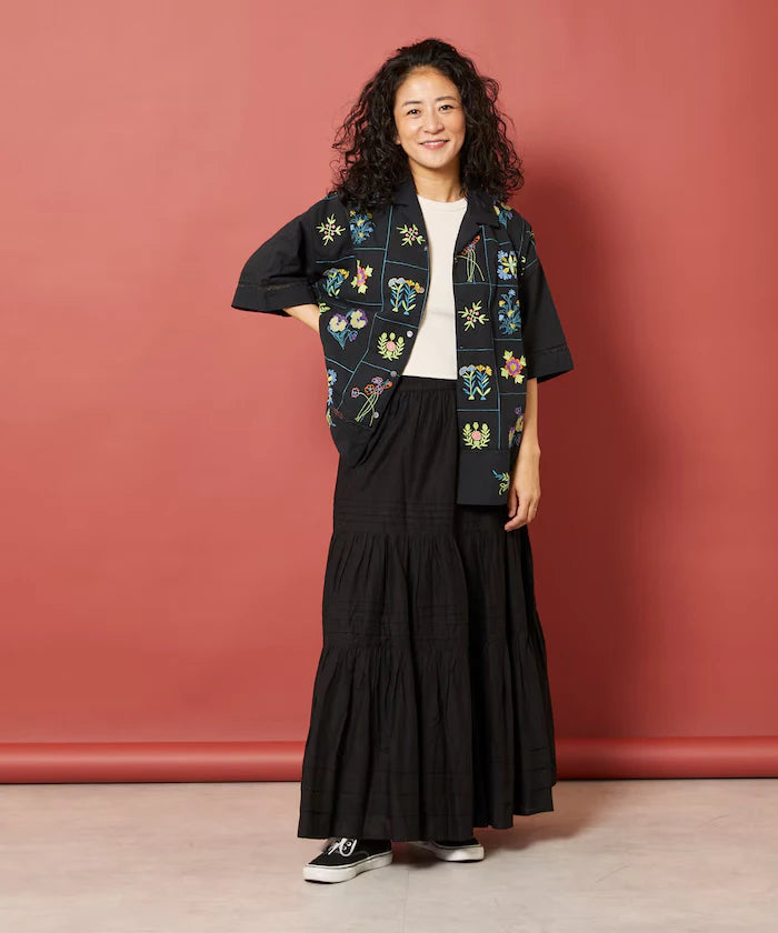 Patchwork Flower Embroidery Shirt
