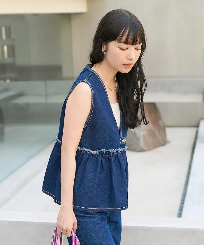 Peplum Gathered Vest <Set Up Compatible>