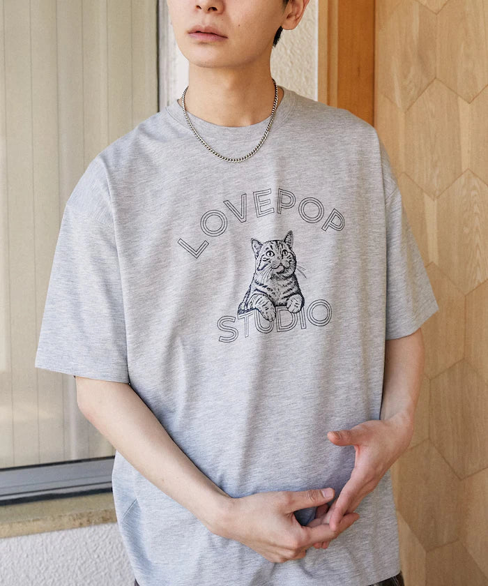 Functional Material Cat Print T-shirt Limited Edition