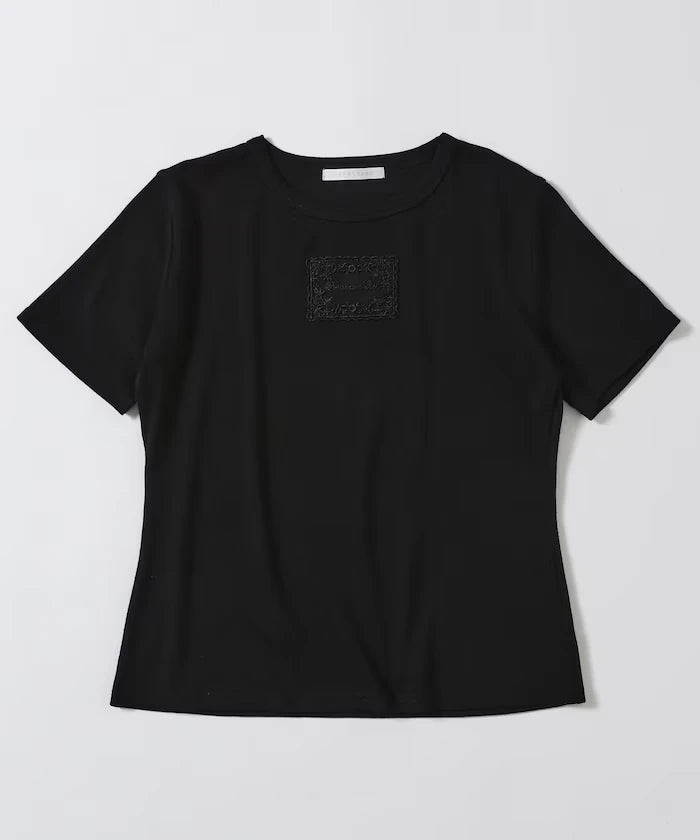 Lace Applique Cotton Modal T-Shirt
