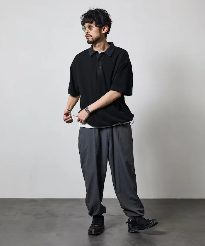 Big Silhouette Spindle Short Sleeve Tech Polo