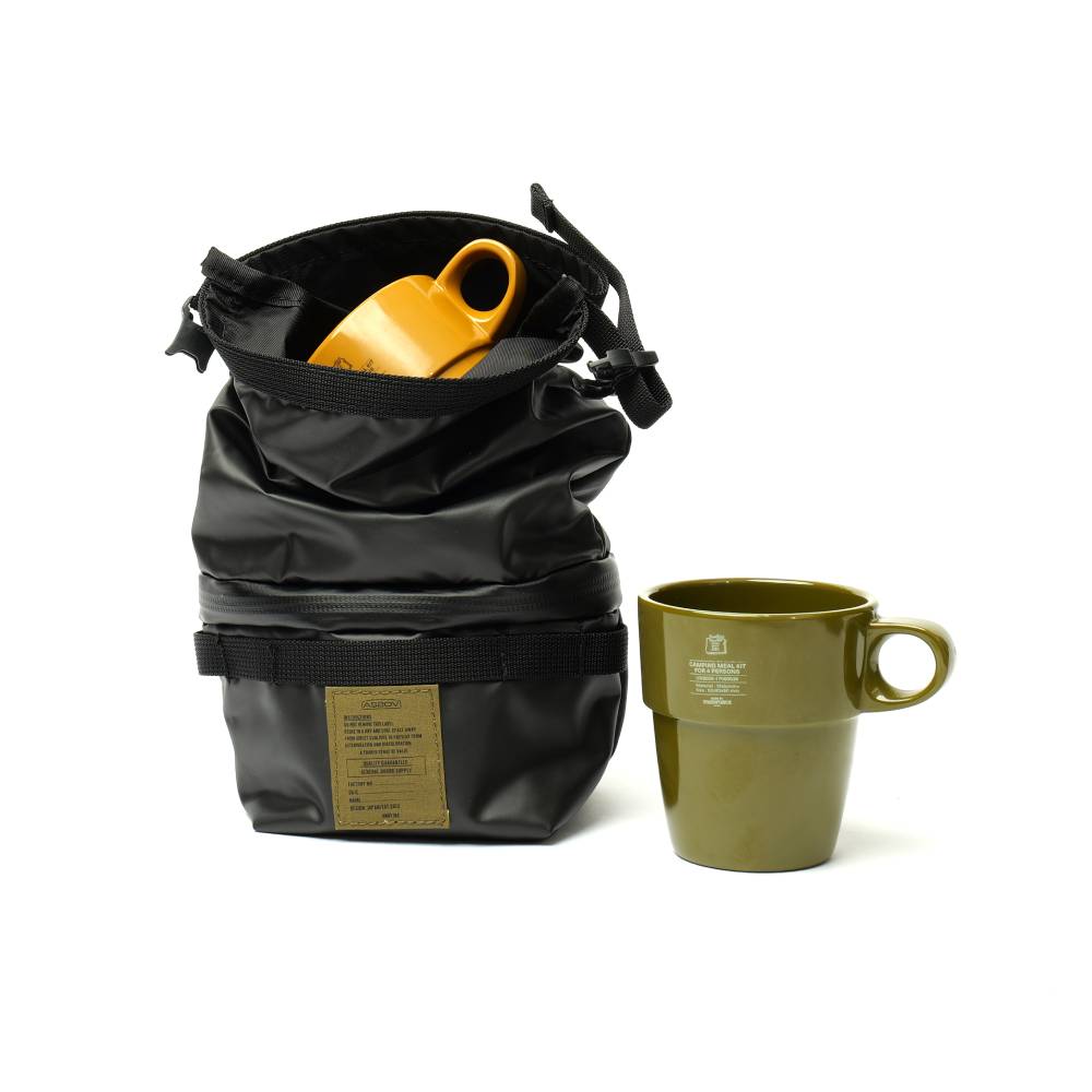 NYLON POLYCARBONATE 2ROOM POUCH sizeS/ BLACK