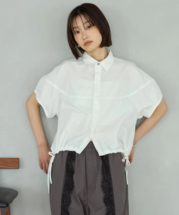 Switch Short Sleeve Hem Code Blouse