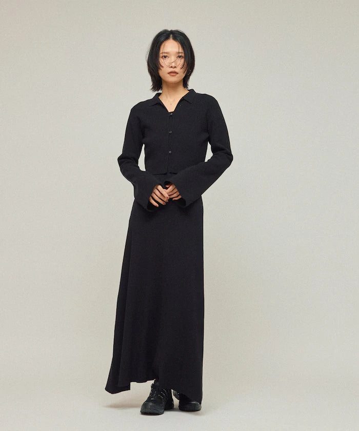 Functional Fabric Silk Blend Knit Ensemble Dress / Anti-Pill / Machine Washable
