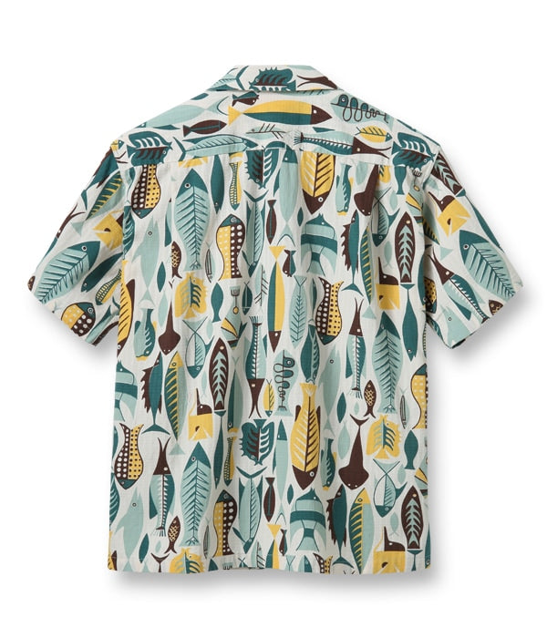 DOBBY COTTON OPEN SHIRT “FISH”