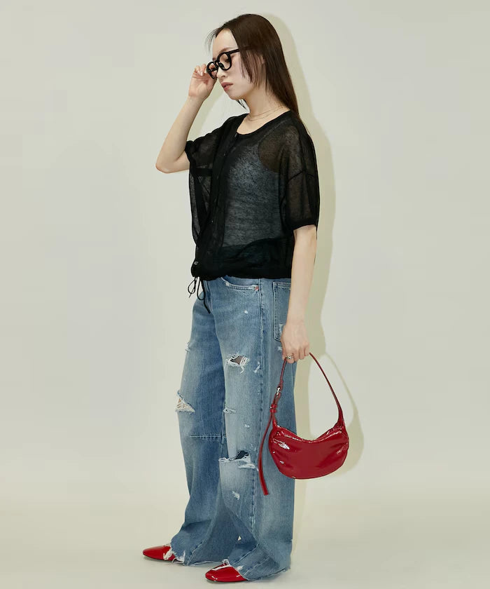 Washable Linen Hem Cord Summer Knit Cardigan Limited Edition