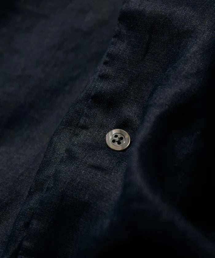 Linen Open Collar Short Sleeve Shirt