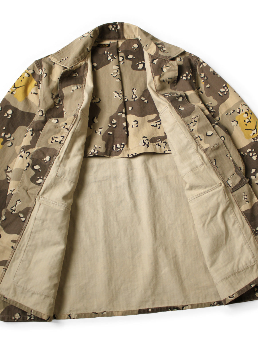 Cotton Herringbone PECKISH Chocolate Chip Camo Pattern ARMY-JKT