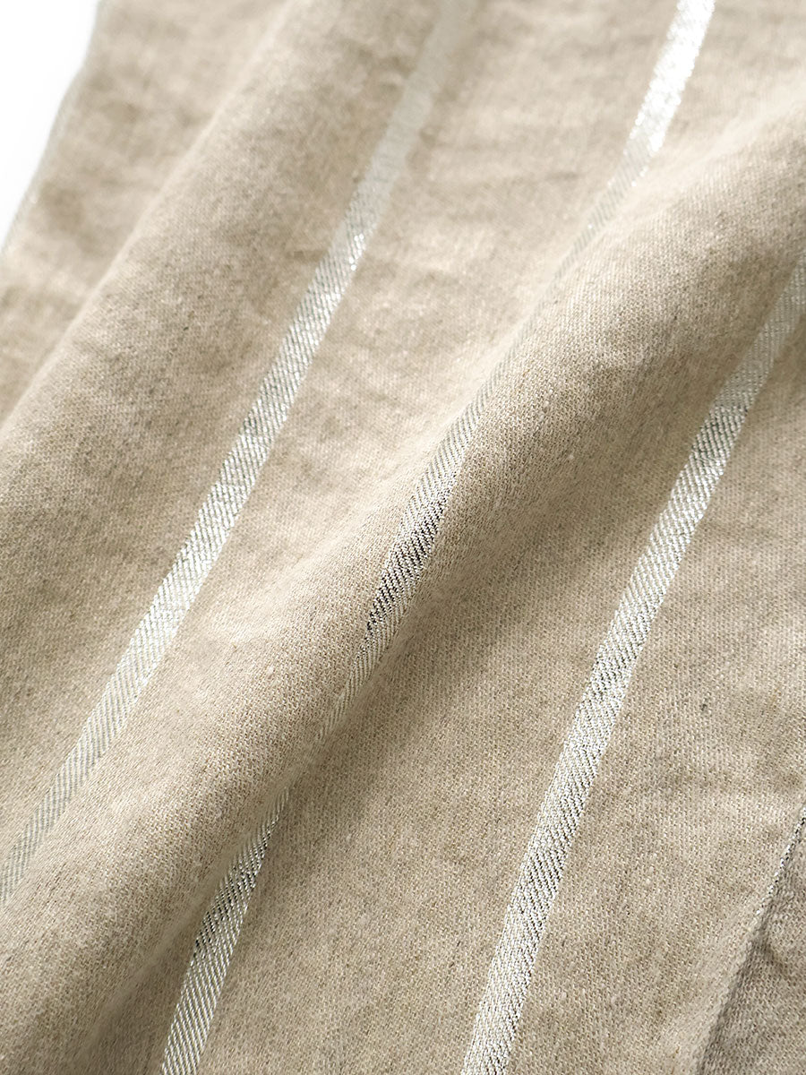 Linen Glitter Frill Stripe Easy...